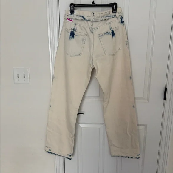 Proenza Schouler Ellsworth Bleached Boyfriend Jeans with Belt size29
